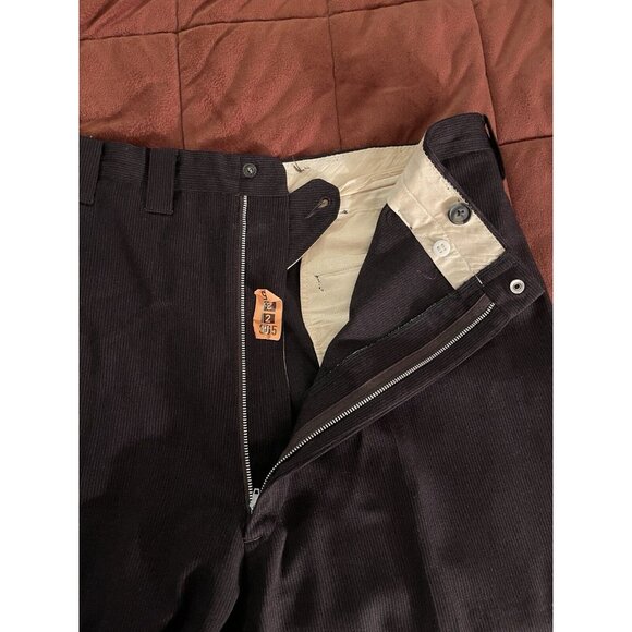 1958 Custom Tailored Siebler Clothes Twill Wool Men’s 37x33 Pants Navy & Brown - Picture 11 of 16